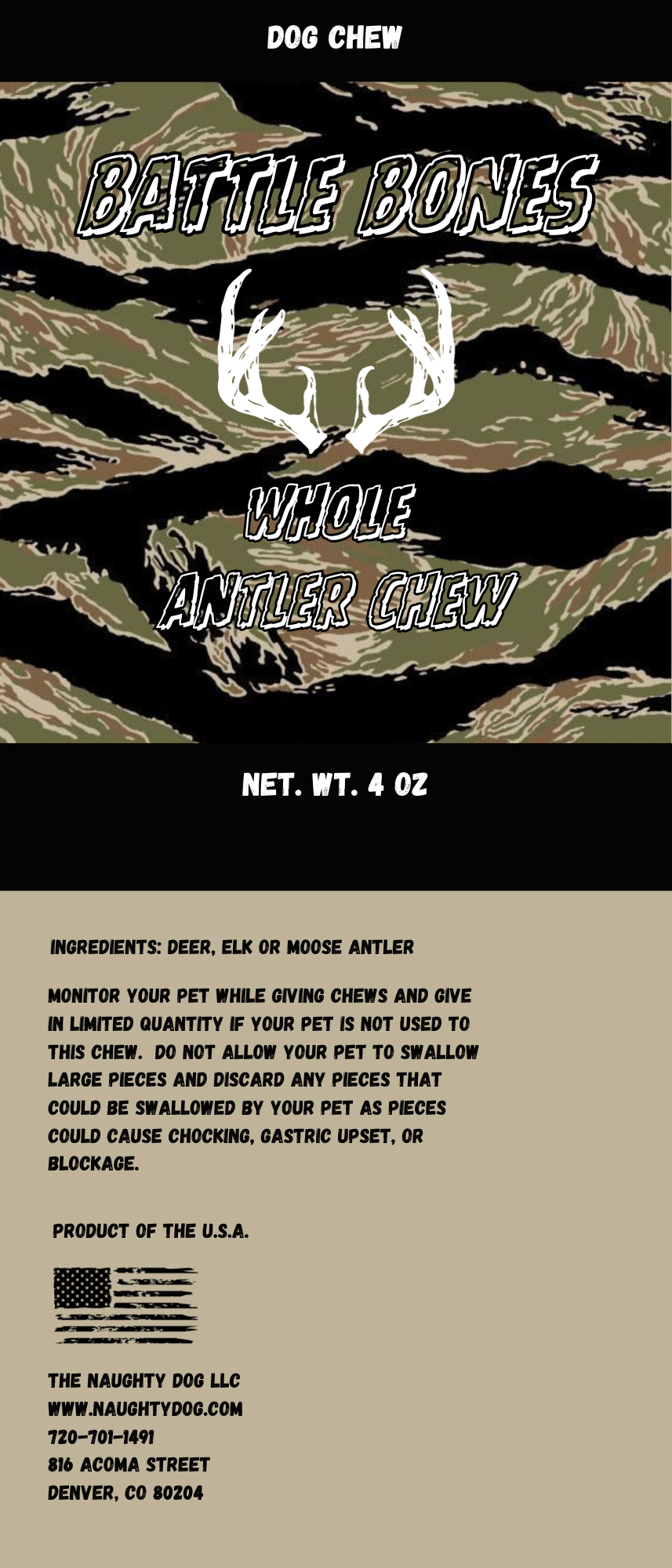 Battle Bones - Whole Antler Chews (2 Antlers)